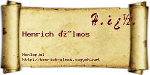 Henrich Álmos névjegykártya