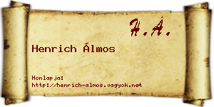 Henrich Álmos névjegykártya
